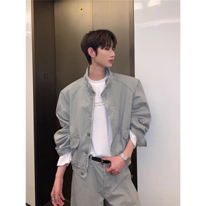 美式复古工装牛仔外套男春秋季高级感宽松百搭夹克JK48-P100图片