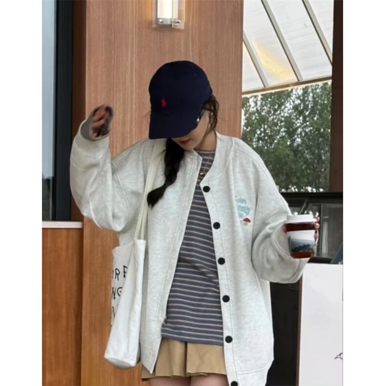 5350-P55原版毛巾绣口袋压线后包领休闲开衫外套薄款/加绒,女装卫衣/绒衫,星座617A-2