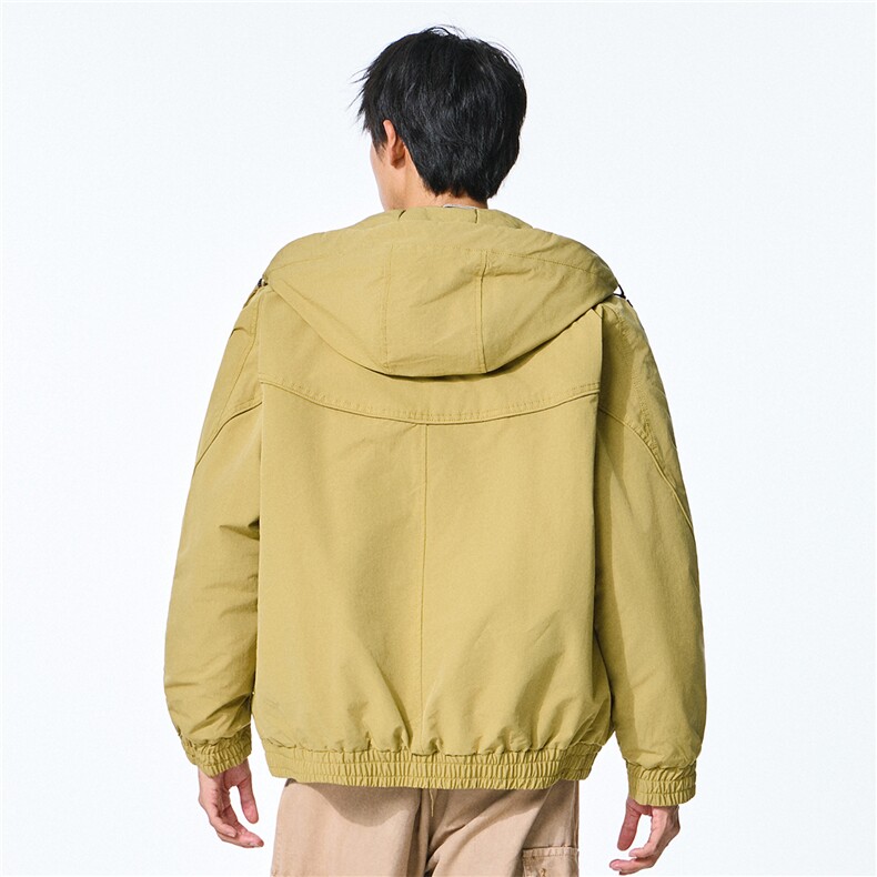 夹棉2025秋冬新款连帽工装夹克男户外登山服棉服,男装夹克,电商D215