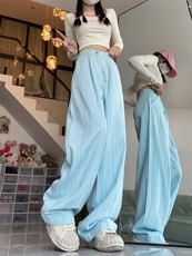 美式复古紫色工装牛仔裤女大码胖辣妹高腰宽松阔腿多巴胺裤子，男装休闲裤，星座716-2