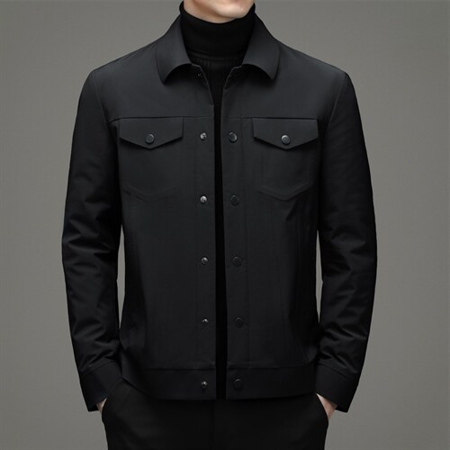 新款冬季鹅绒羽绒服男士休闲翻领中青年外套夹克SNNYR82013-P165，男装羽绒服，电商B212（原钱塘6029）