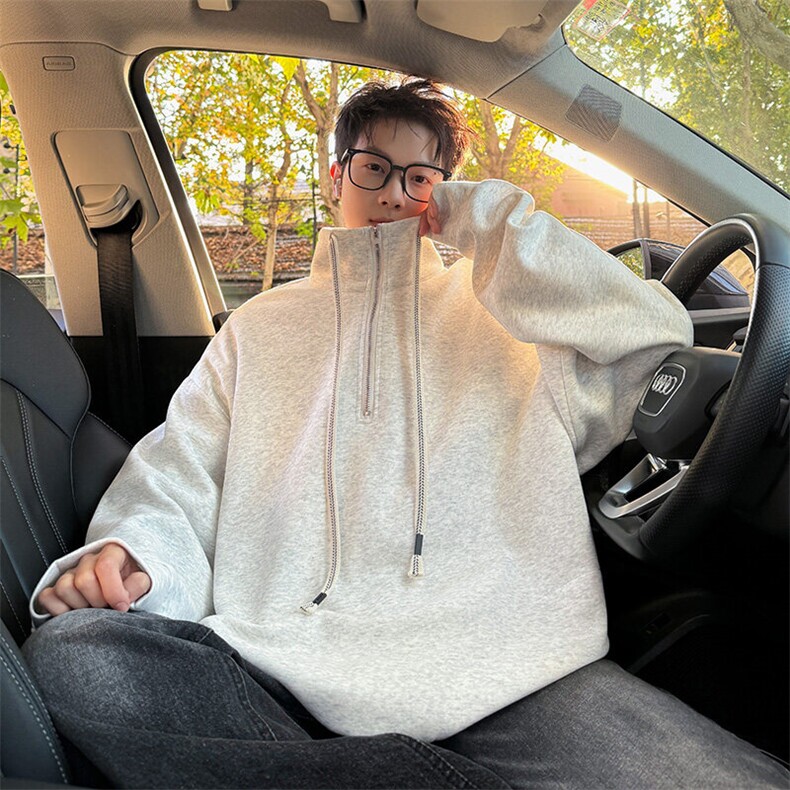 WY5021/P65春装新款高品质不起球个性套头卫衣男潮流宽松上衣外套，男装卫衣，电商A141