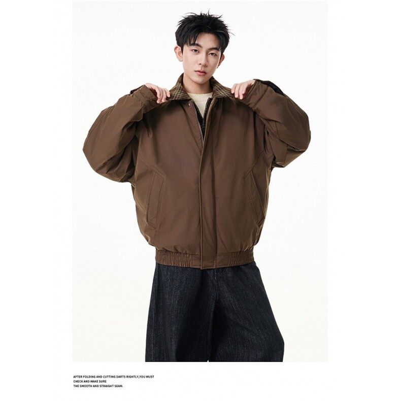 1506/Q9210/P80美式复古格子棉衣男潮牌宽松夹棉保暖情侣棉服外套,男装棉衣,星座1506