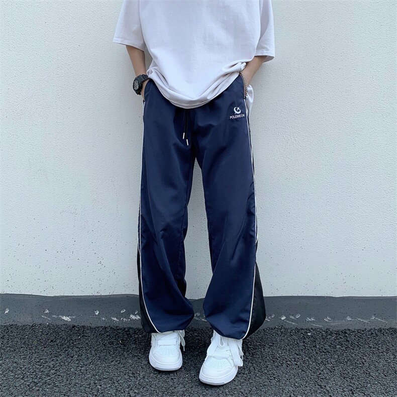 休闲裤男韩版潮流高街帅气拼色2024夏季新款ins束脚裤K4106-P40,男装休闲裤,星座412-3