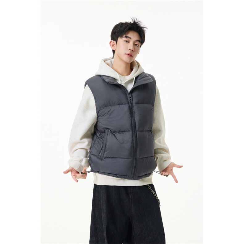 90%绒新标有报告短款宽松羽绒服马甲上衣Y981/P210现货,男装羽绒服,星座202