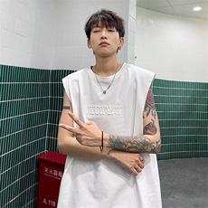 2025夏季字母钢印背心XY3081-TP2538男港风宽松无袖T恤男，男装背心/马甲，电商A102