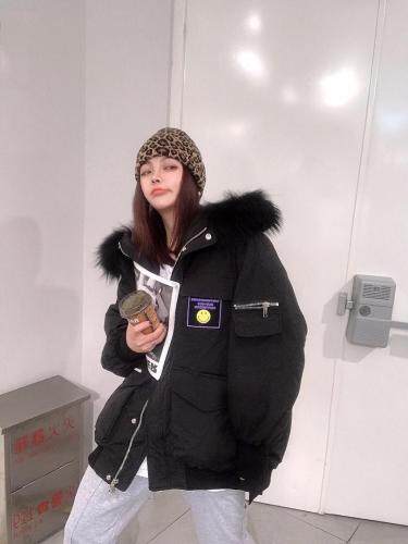 大毛领派克服SML，女装，尚映