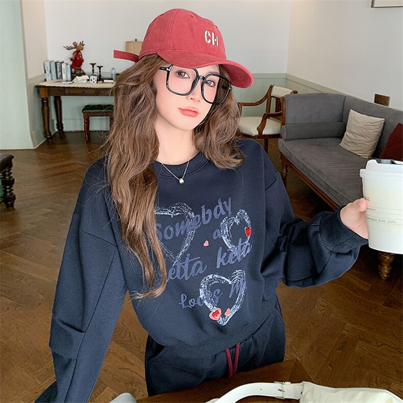 开春穿搭一整套运动时尚套装女高级感气质时尚卫衣束脚裤两件套,女装套装/套裙,江南