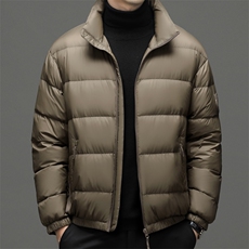 QDA2048钱塘2020-2中年男士冬季厚款简约立领新款百搭羽绒服P180，男装羽绒服，钱塘207-2