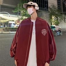 特批港风夜景个性印花时尚宽松反光条棒球领夹克TPF6051P60，男装夹克，电商A247