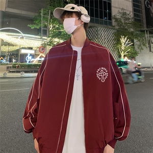 特批港风夜景个性印花时尚宽松反光条棒球领夹克 TPF6051 P60图片