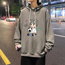 WY2207-P35加绒款-P40纯棉连帽卫衣男大码运动帽衫宽松薄外套男，男装卫衣，电商A040
