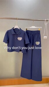 【FSBY】Polo领泡泡袖套装 轻奢欧货重工钻工艺图片
