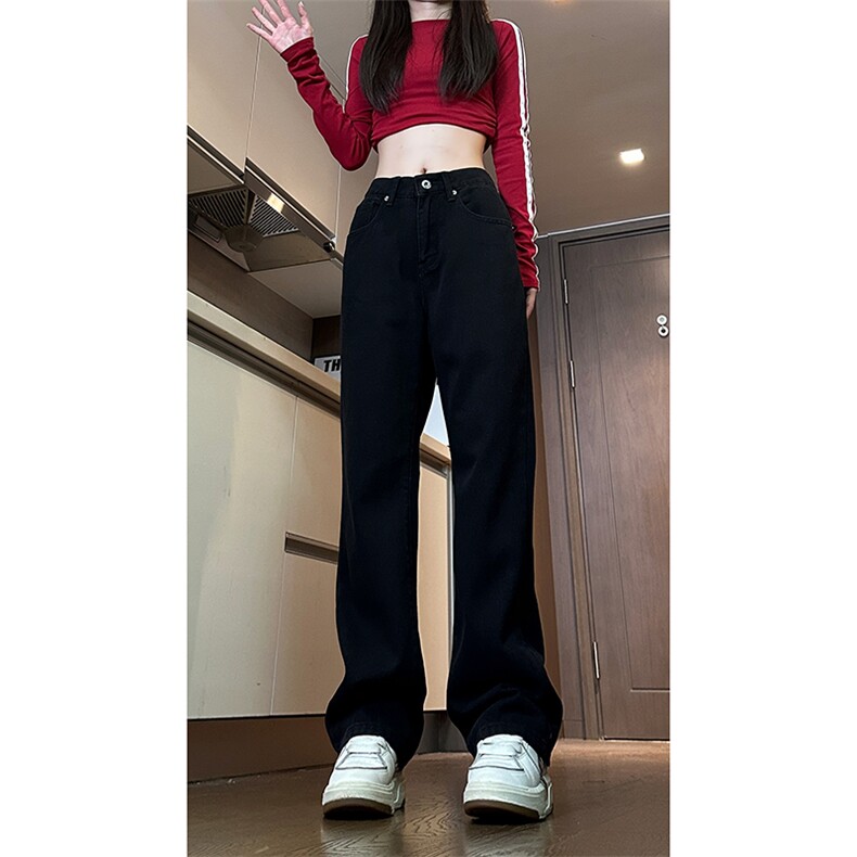 现货主推渐变复古蓝微喇直筒松紧腰休闲牛仔裤男女K5809-P50控69,男装牛仔裤,星座205