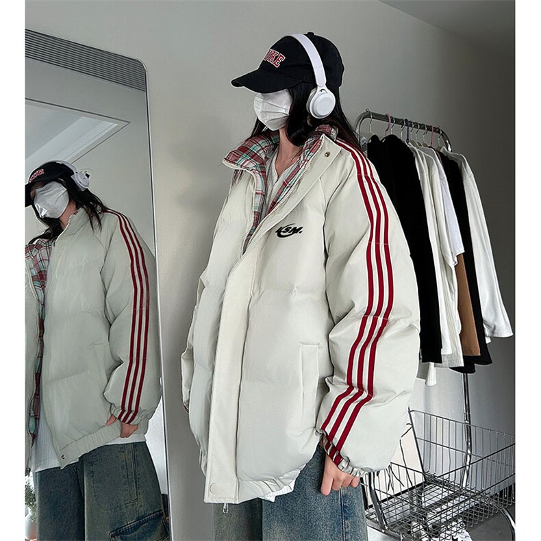 现货假两件格子羽绒棉衣抖音得物二开冬季棉服加厚外套BMY204,男装棉衣,电商A486