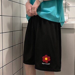 MK37257-P15 冰丝裤短裤男大码宽松休闲五分裤男运动中裤图片