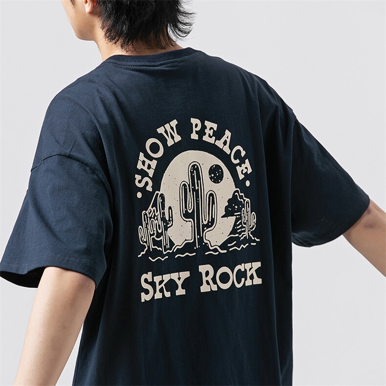 外27-2GANYOU日系240g仙人掌后背印花T恤TX35-P40,男装T恤,新杭派外27-2
