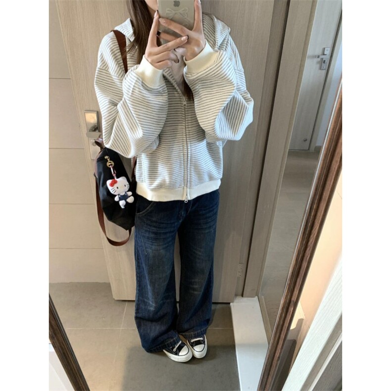 原版小狗刺绣开衫条纹卫衣ZW0140-常规特批45加绒50,男装卫衣,星座313A(原308A-2)