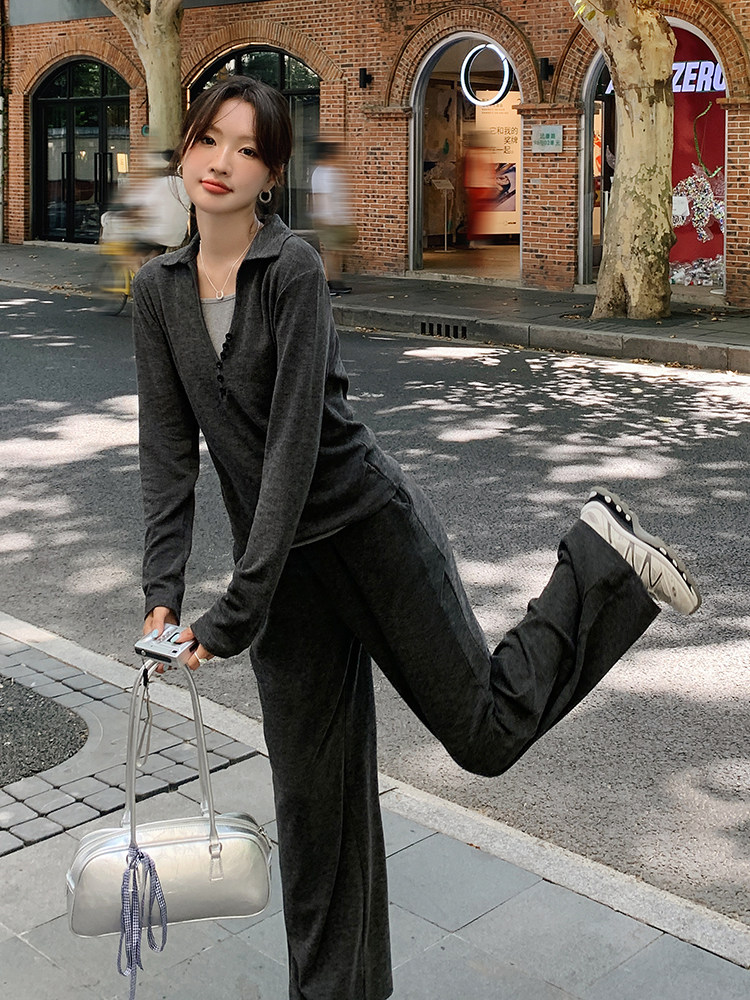 （现货）秋季新款针织吊带+上衣时尚套裤,女装套装/套裙,鑫慧