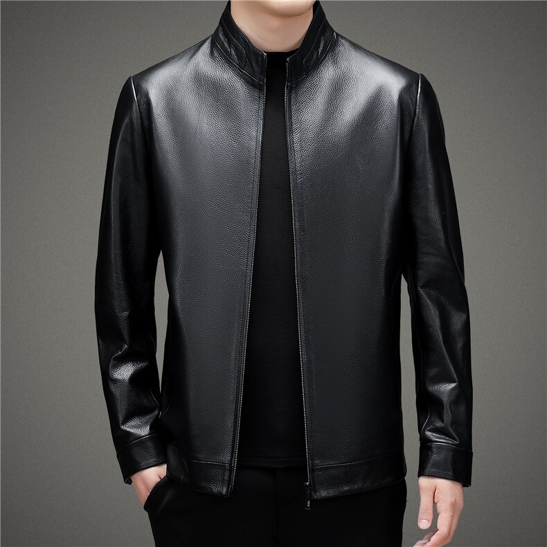 BAMJ-2316钱塘2020-2中年男士秋季商务休闲皮衣夹克外套P560,男装皮衣,钱塘207-2