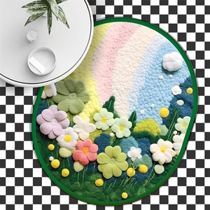 新款硅藻泥椭圆垫地毯垫子图片