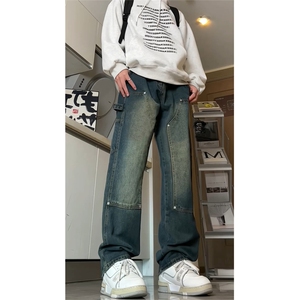 春秋现货伐木工装牛仔裤男宽松直筒GK07-P55-限价68图片