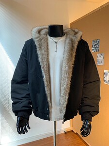 MY23-尺码M-3XL-P95-座山雕现货 韩式高级感超大毛领宽松加厚棉服图片