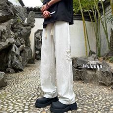 XZ616春夏季新款新中式风盘扣薄款垂感休闲裤TY2456P45控68，男装休闲裤，星座512A（原616）