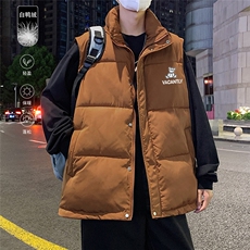 港风冬季新款立领马甲白鸭绒羽绒服男潮宽松男MJ611P115控158，男装羽绒服，电商A268A
