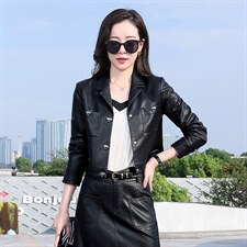 2025年春季新款时尚潮流水洗皮小外套，女装皮衣，臻衣坊