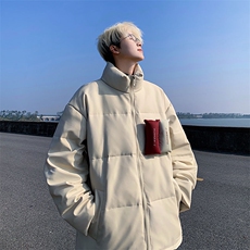 PU皮棉衣男冬季新款港风立领宽松休闲棉服学生面包服MF8603-P85，男装棉衣，星座214-3