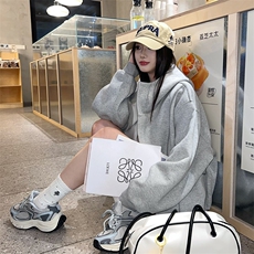 抖音得物高品质秋冬美式高街重磅结构辑明线纹理连帽卫衣外套W111，男装卫衣，电商A486