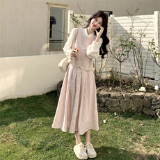 新款大货已出马甲上衣三件套半裙套装613-p225-k369，女装套装/套裙，2C062