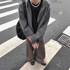 JY368-P61美式复古cleanfit连帽毛衣开衫外套男款网图，男装针织衫/毛衣，星座1501-3