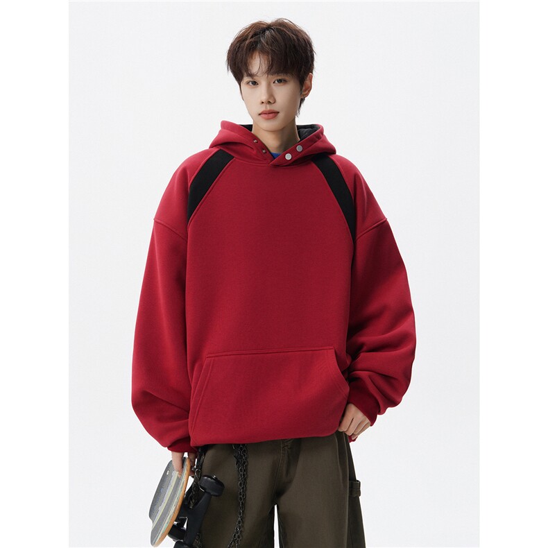 ！加绒加厚拼接撞色卫衣冬季连帽衫外套女WR2253JR-P65控98,女装短外套,星座815A