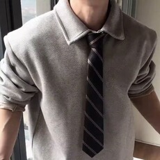 HY12-P47老钱风设计感领带卫衣男款秋冬美式高级感痞帅Polo衫，男装Polo衫，电商B323A