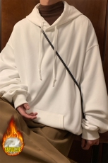 美式复古420g重磅抗寒银狐绒舒适宽松华棉卫衣男W412J加绒-特P35，男装卫衣，电商A001