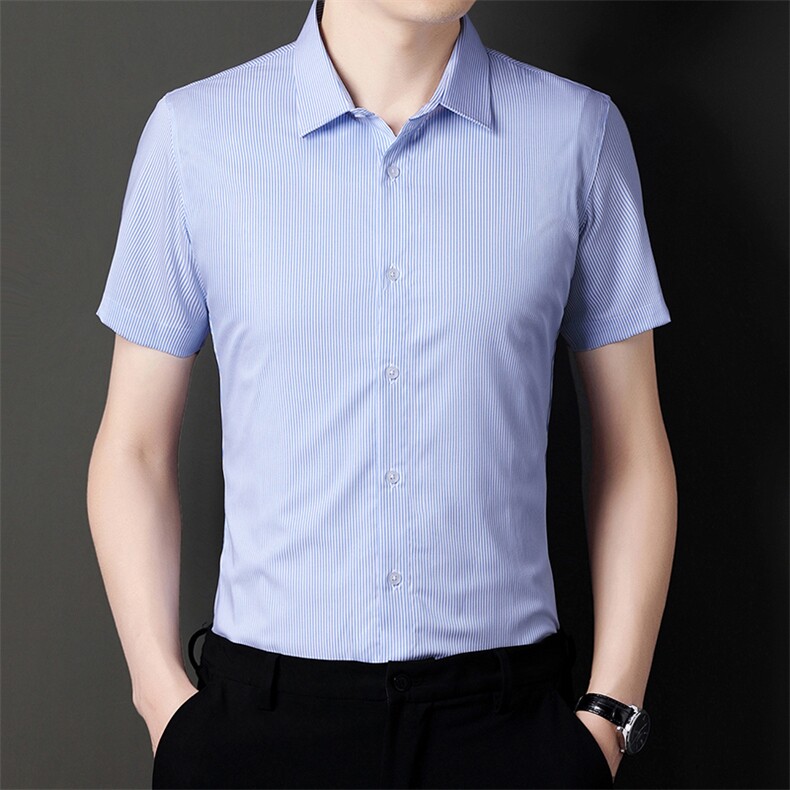 夏季2023新款短袖衬衫男士商务修身休闲上衣衬衣潮流，男装衬衫，电商B212（原钱塘6029）