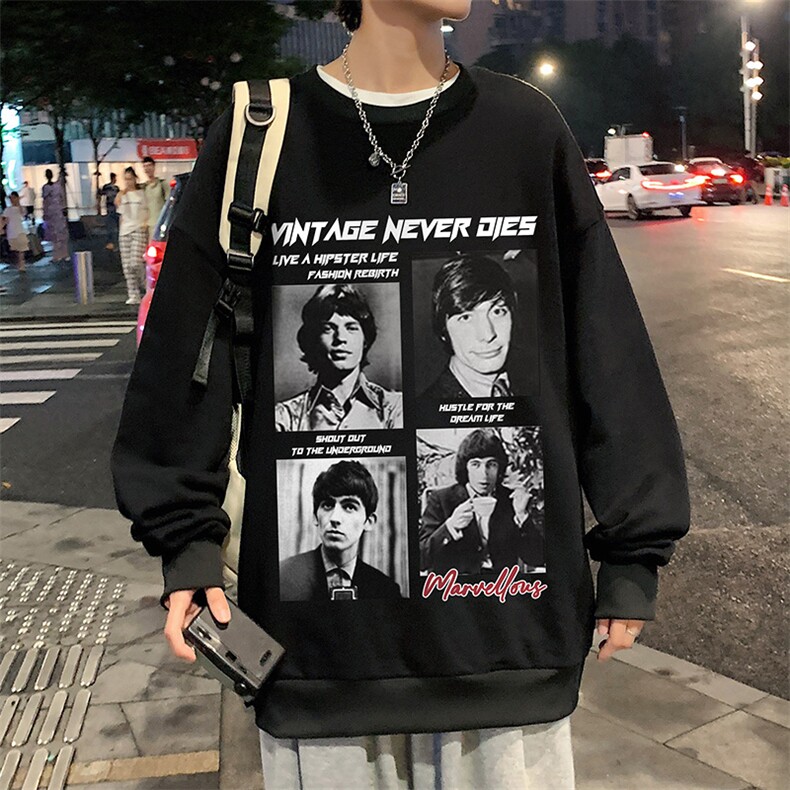 圆领卫衣男超大码胖子肥佬大号长袖t恤S6451-P28,男装卫衣,电商A040