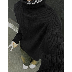 24秋冬新款慵懒风高领提花情侣毛衣针织衫外套男H1013P78，男装针织衫/毛衣，电商A341