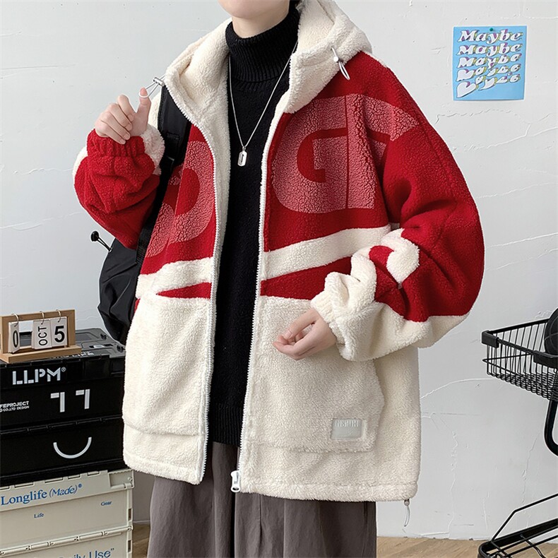 冬款港风加棉加厚印花棉衣羊羔绒连帽外套男士8120-P130控价168,男装棉衣,电商A441-1