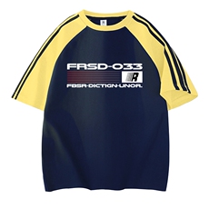 藏青拼黄袖