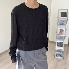 长袖男士宽松圆领打底衫简约新款潮流百搭日系流行WY49-P33，男装T恤，星座208-5