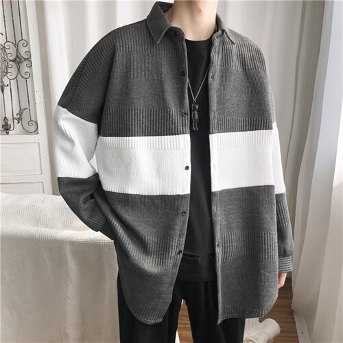 新款秋季开衫拼色毛衣中性休闲宽松外套休闲夹克潮牌SY08-P45，男装针织衫/毛衣，星座1008-2