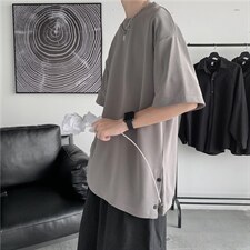 T3053/P25短袖T恤男士圆领宽松开衩体恤打底衫夏季半袖男上衣，男装T恤，电商A141