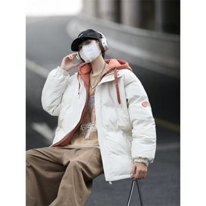 假两件港风棉衣男冬季ins潮牌宽松棉袄连帽百搭棉服LM05-P75图片