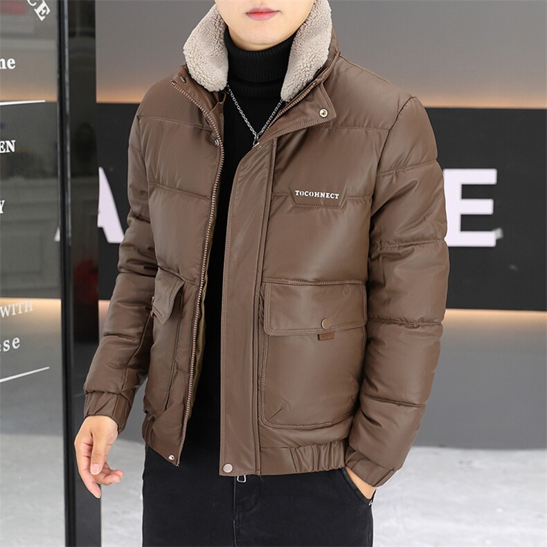冬季加厚棉衣男休闲时尚皮棉衣防水潮流皮衣棉服M836-P115,男装皮衣,星座310B-3