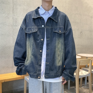 日系春秋设计感撞色牛仔外套男美式宽松休闲工装夹克潮JK1007-P60图片