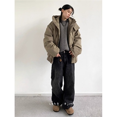 美式高领pu皮面棉服外套冬季宽松加厚保暖面包服-MY6010-网图，男装皮衣，星座1002-2