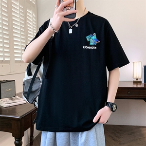 夏季男短袖t恤 高品质多工艺发泡印大码T恤衫图片